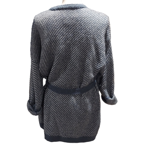 Daisy Fuentes cardigan womens size XL blue and cream - Picture 4 of 6